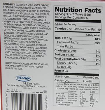 little debbie snacks nutrition facts