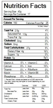 What are the nutrition facts for steel-cut oats?