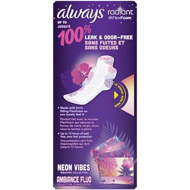 absorbency radiant overnight upc