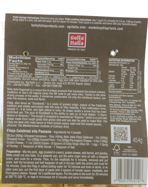 Bella Italia Regionali Fileja Calabresi Artisan Pasta | Hy-Vee