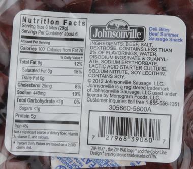 Johnsonville Deli Bites Beef Summer Sausage Snack | Hy-Vee ...