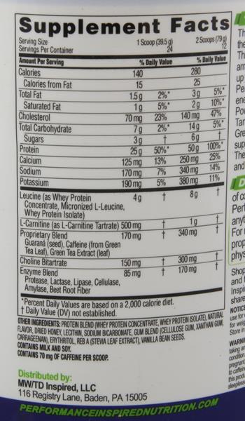 Performance Inspired Ripped Whey Natural Vanilla Latte | Hy-Vee Aisles ...