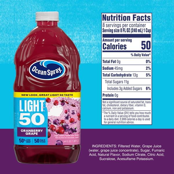 Ocean Spray Light‡ 50 Cran-Grape Cranberry and Grape Juice Drink