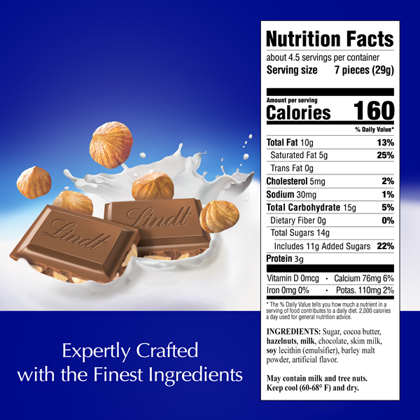Lindt - HONEYページ Lindt CLASSIC RECIPE Hazelnut Milk Chocolate Candy Bar | Hy