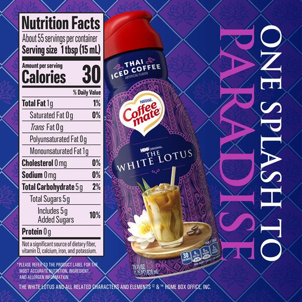 Coffee mate White Lotus Thai Iced Coffee Flavored Creamer, Non